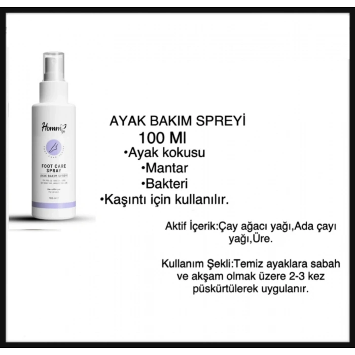 USLUCAN ALIŞVERİŞ Bitkisel Ayak Koku Giderici Bakım Spreyi