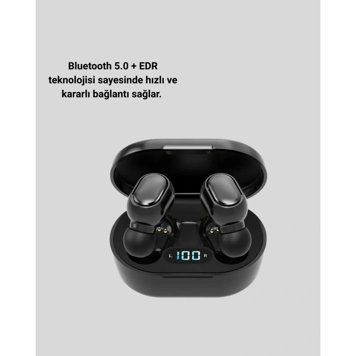 USLUCAN ALIŞVERİŞ Bluetooth 5.0 Kulaklık – LED Ekranlı Şarj Kutusu