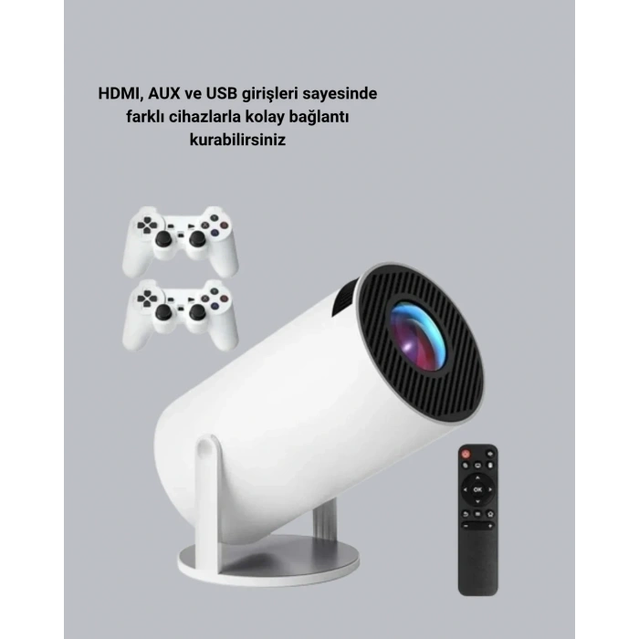 USLUCAN ALIŞVERİŞ Bluetooth 5.0 ve Wi-Fi 6 Akıllı 4K Projeksiyon