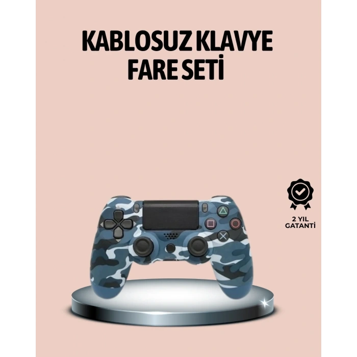 USLUCAN ALIŞVERİŞ Bluetooth Kablosuz PS4 Gamepad Çift Motorlu Siyah Controller