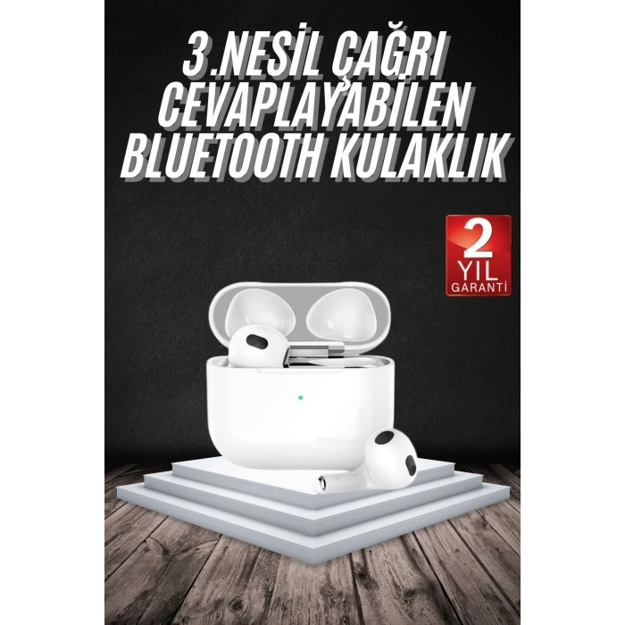 USLUCAN ALIŞVERİŞ Bluetooth Kulaklık 3. Nesil Ios Android Uyumlu Yeni Nesil Wireless Charge