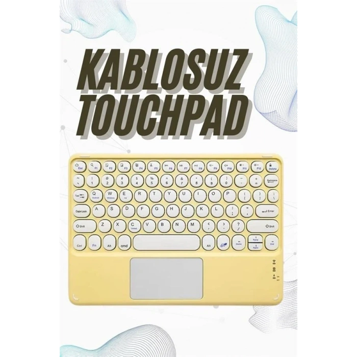 USLUCAN ALIŞVERİŞ Bluetooth Touchpad Klavye 10.9 inch Kablosuz Wifi Q Klavye Slim