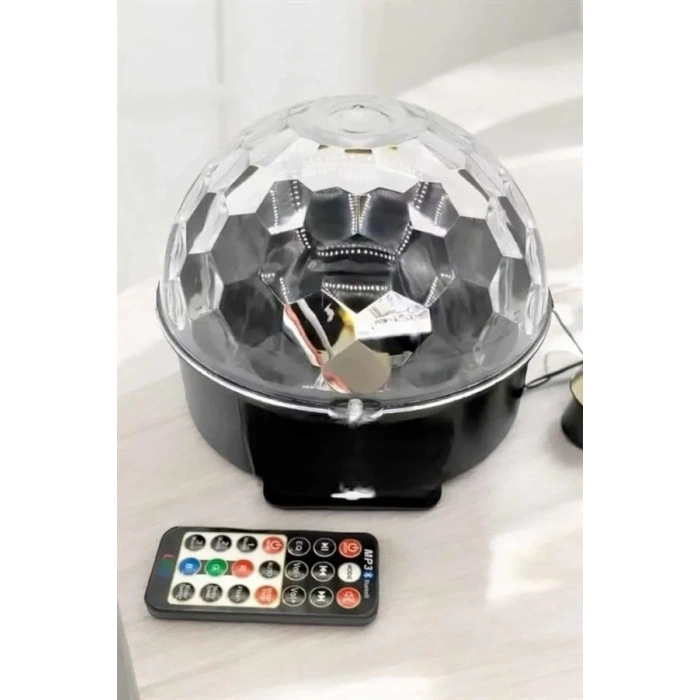 USLUCAN ALIŞVERİŞ Bluetooth ve Uzaktan Kumandalı Çok Renkli Masaüstü Disko Topu