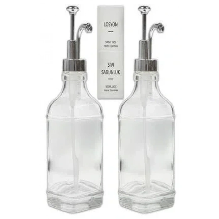 USLUCAN ALIŞVERİŞ Cam Sıvı Sabunluk Losyonluk Krom