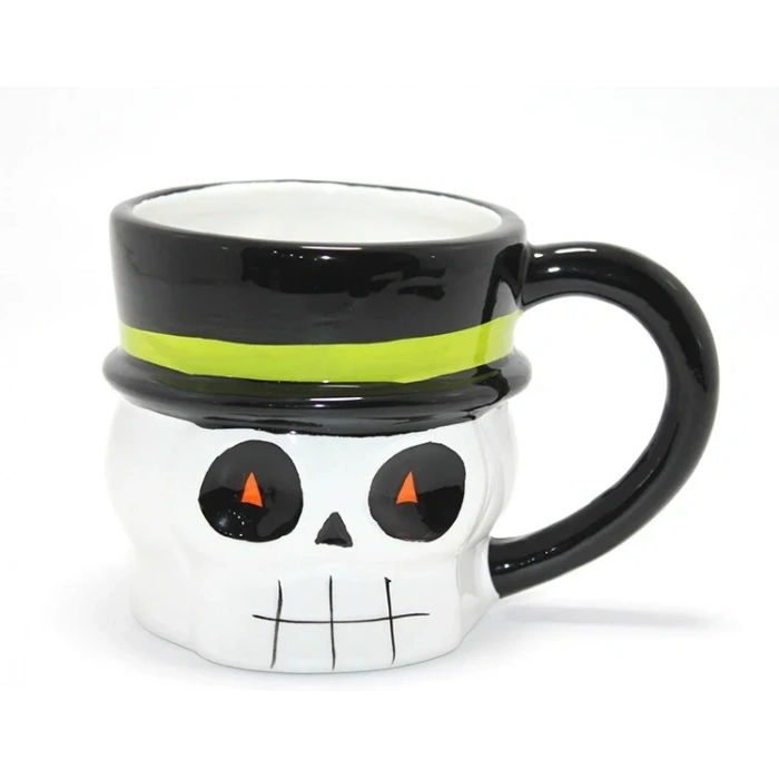 USLUCAN ALIŞVERİŞ Centilmen İskelet 3D Kabartmalı Kupa Bardak