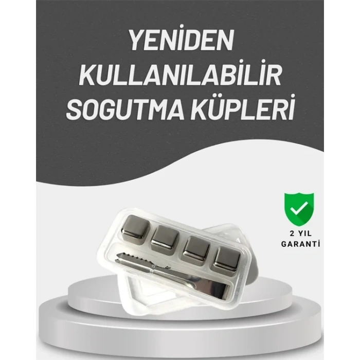 USLUCAN ALIŞVERİŞ Çevre Dostu Metal Buz Küpü ve Kullanışlı Klips Seti