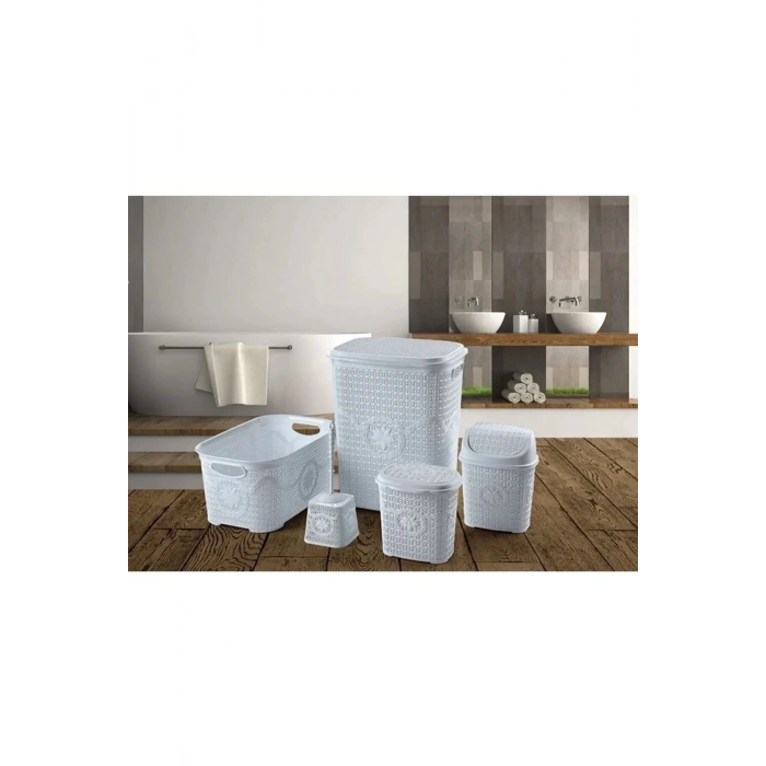 USLUCAN ALIŞVERİŞ Çeyiz Seti Rattan 5 Parça Örgülü Çeyiz Seti