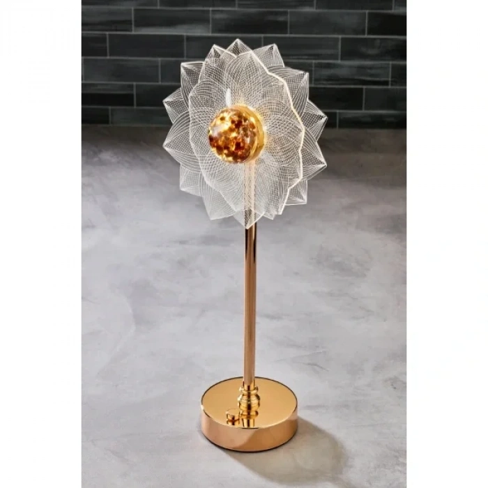 USLUCAN ALIŞVERİŞ Çiçek Tasarımlı LED Masa Lambası