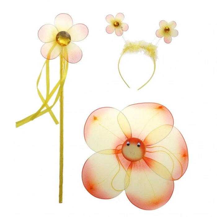 USLUCAN ALIŞVERİŞ Çiçekli Kanat Seti 3 Parça - Sarı