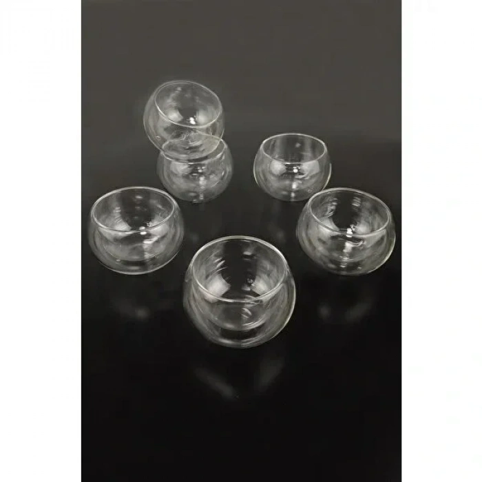 USLUCAN ALIŞVERİŞ Çift Cidarlı Cam Reçellik 6 Adet