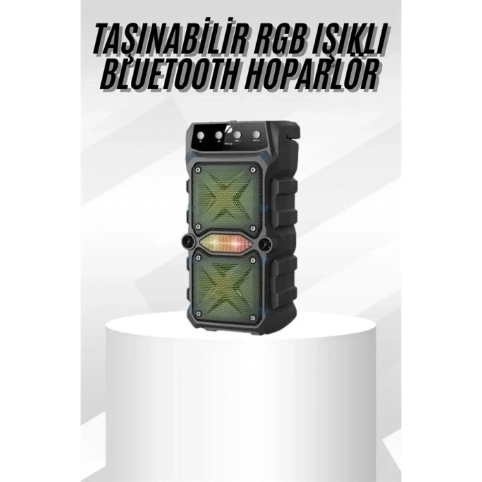 USLUCAN ALIŞVERİŞ Çift Çıkışlı Güçlü Bataryalı Kablosuz Yüksek Ses Kaliteli Bluetooth Hoparlör