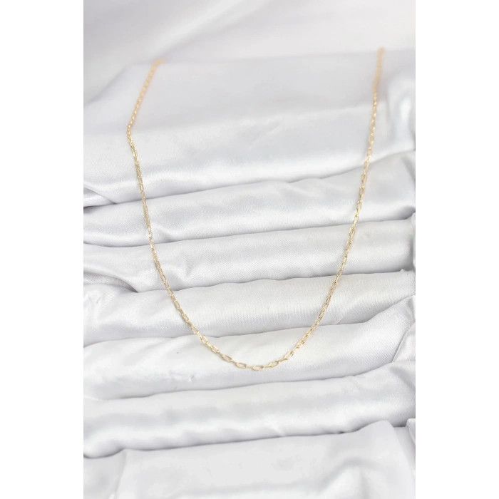 USLUCAN ALIŞVERİŞ CM 14K Gold Renk Ataç Zincir Model 60 cm Kadın Kolye
