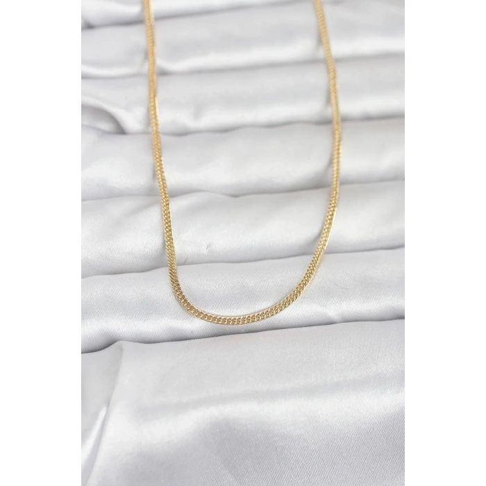 USLUCAN ALIŞVERİŞ CM 14K Gold Renk Dolgun Zincir Model 60 cm Kadın Kolye