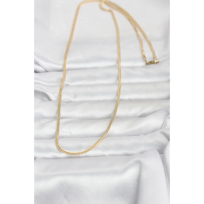 USLUCAN ALIŞVERİŞ CM 14K Gold Renk Dolgun Zincir Model 60 cm Kadın Kolye