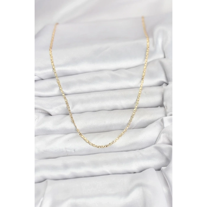 USLUCAN ALIŞVERİŞ CM 14K Gold Renk Pirinç Lazer Model 60 cm Kadın Kolye
