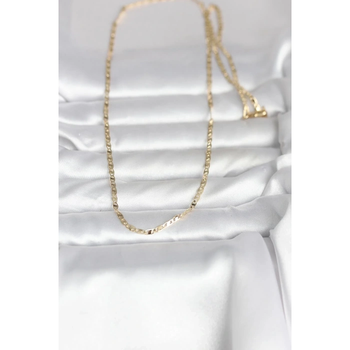 USLUCAN ALIŞVERİŞ CM 14K Gold Renk Yassı Zincir Model 60 cm Kadın Kolye