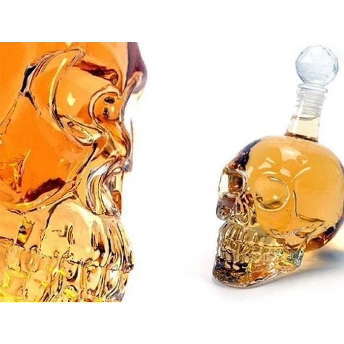 USLUCAN ALIŞVERİŞ Crystal Head Kuru Kafa Cam Şişe 350 ml
