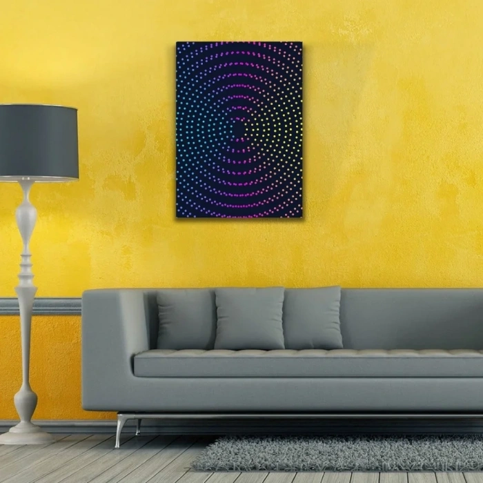 USLUCAN ALIŞVERİŞ Dairesel sıralı Renkli Noktalar Kanvas Tablo 50 x 70