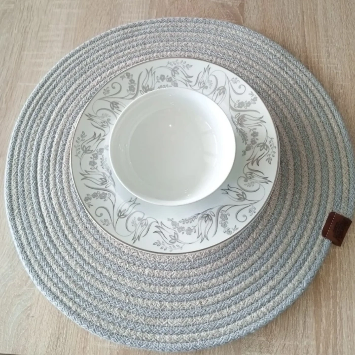 USLUCAN ALIŞVERİŞ DecoHandy 39cm 2 Renk Jüt Örme Supla Amerikan Servis