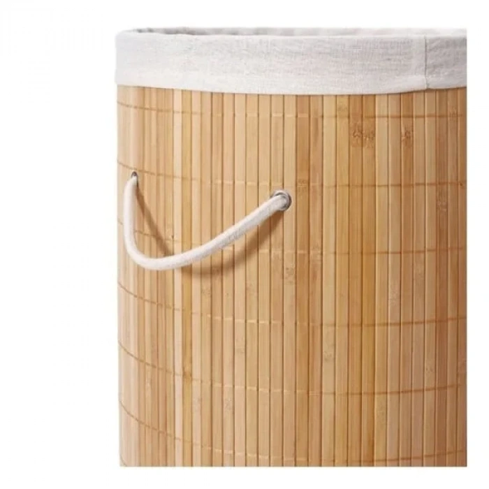 USLUCAN ALIŞVERİŞ DecoHandy Yuvarlak Bambu Kirli Sepeti