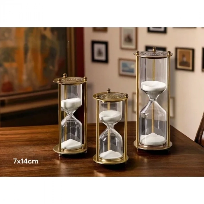USLUCAN ALIŞVERİŞ Dekoratif Cam Kum Saati 7x14 cm
