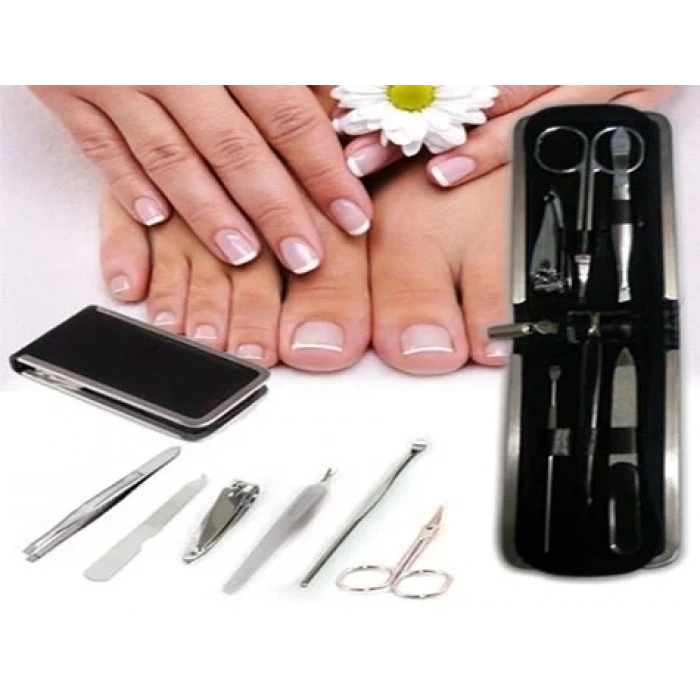 USLUCAN ALIŞVERİŞ Deri Çantalı 6 Parça Manikür Seti
