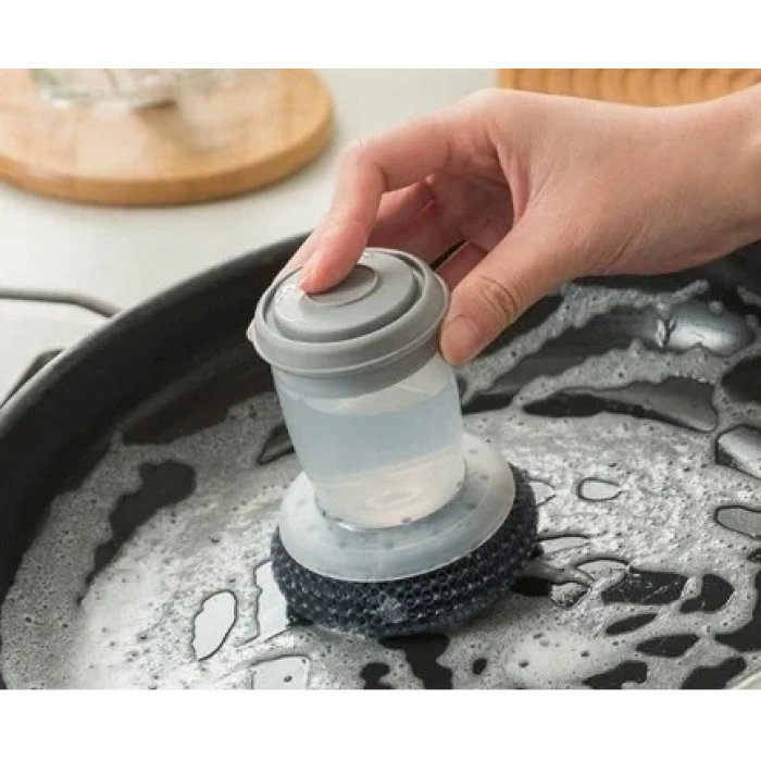 USLUCAN ALIŞVERİŞ Deterjan Hazneli Telli Bulaşık Fırçası