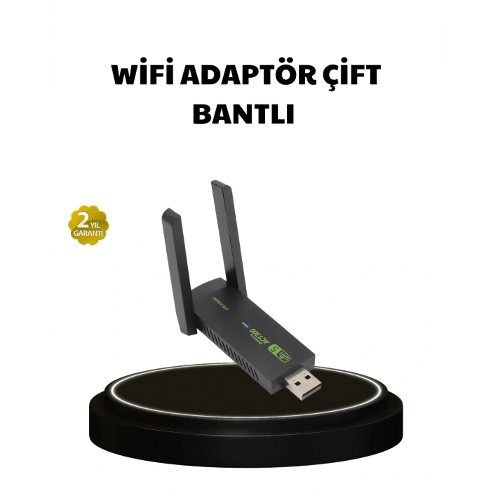 USLUCAN ALIŞVERİŞ Dual Band USB WiFi Adaptör – 1200 Mbps Hız