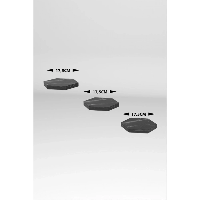 USLUCAN ALIŞVERİŞ Duvar Rafı Dekoratif 3 Adet Çiçeklik Altıgen Efes