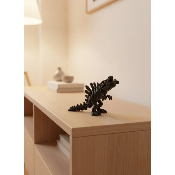 USLUCAN ALIŞVERİŞ Eklemli Hareketli Dinazor Figürü Siyah – Dekoratif Masa Üstü Oyuncak