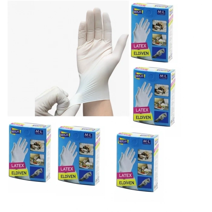 USLUCAN ALIŞVERİŞ Eldiven Latex Eldiven Muayene Eldiveni S/M 30 Adet