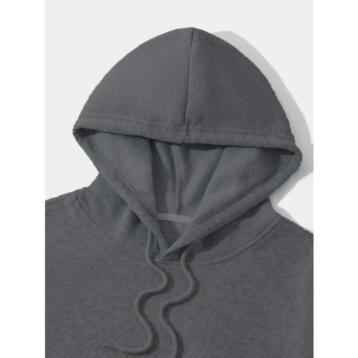 USLUCAN ALIŞVERİŞ Erkek Düz Kapüşonlu Sweat - Füme