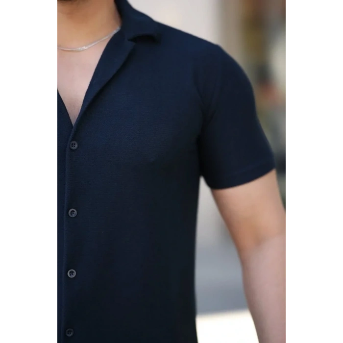 USLUCAN ALIŞVERİŞ Erkek Kısa Kollu örme Kumaş Pamuklu Gömlek