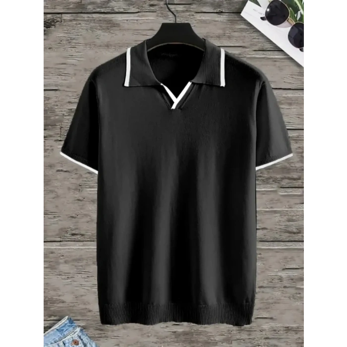 USLUCAN ALIŞVERİŞ Erkek Uzun Kollu Yakalı Triko Bluz