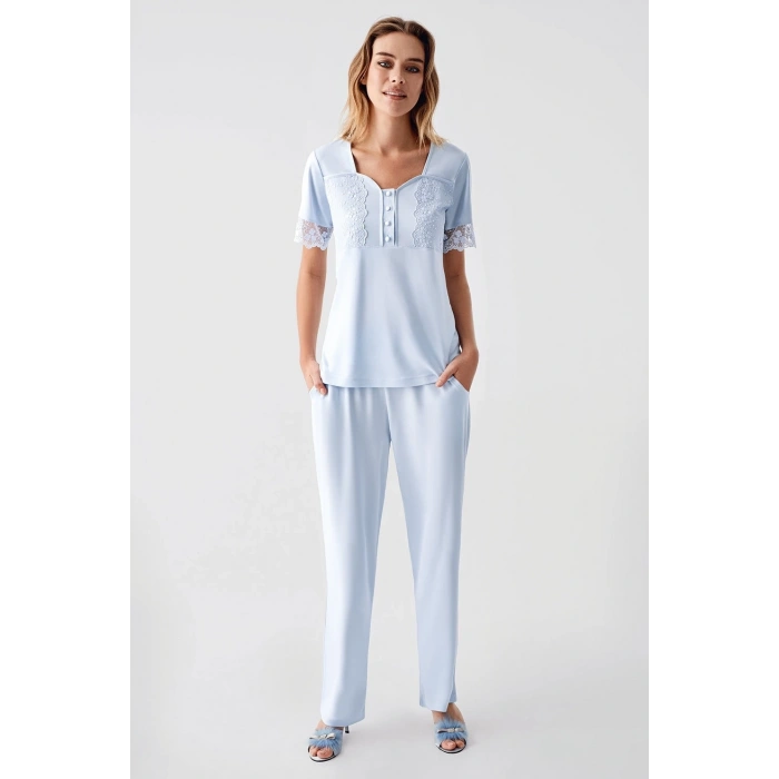 USLUCAN ALIŞVERİŞ Freshness 321 Kadın Sabahlıklı Pijama Takımı