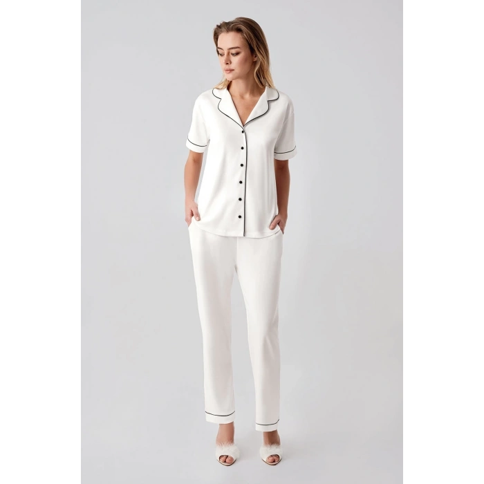 USLUCAN ALIŞVERİŞ Freshness 324 Kadın 4Lü Sabahlıklı Şorlu Pijama Takımı