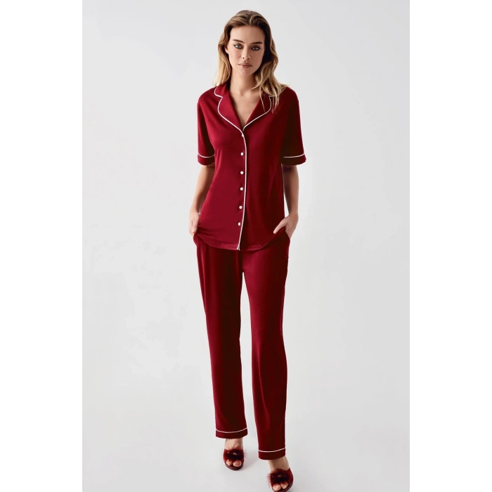 USLUCAN ALIŞVERİŞ Freshness 324 Kadın 4Lü Sabahlıklı Şorlu Pijama Takımı