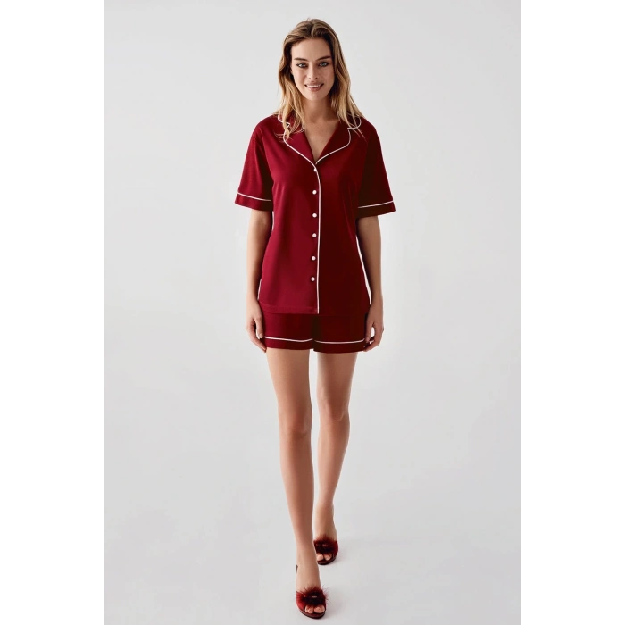 USLUCAN ALIŞVERİŞ Freshness 324 Kadın 4Lü Sabahlıklı Şorlu Pijama Takımı