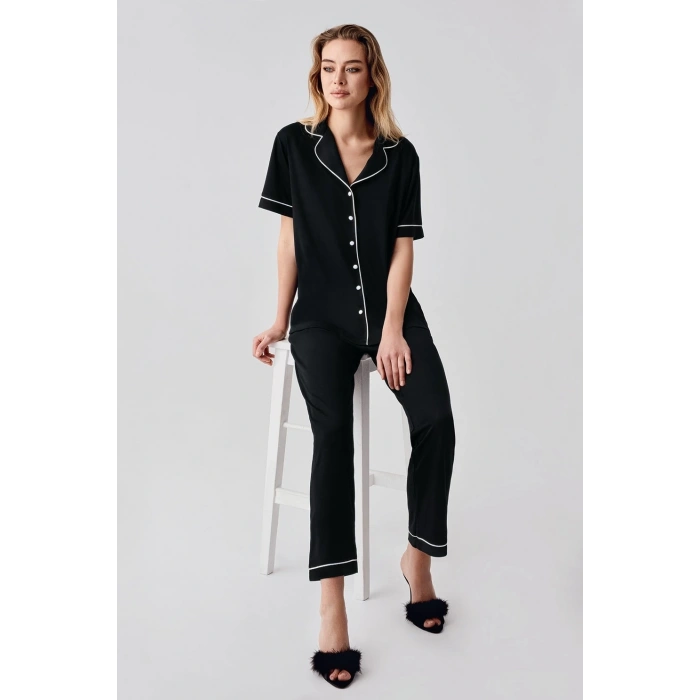USLUCAN ALIŞVERİŞ Freshness 324 Kadın 4Lü Sabahlıklı Şorlu Pijama Takımı