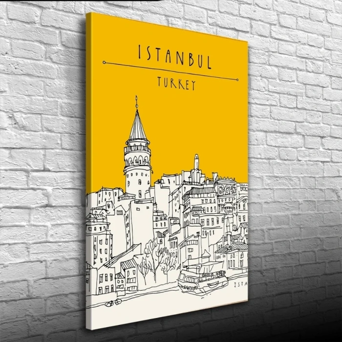 USLUCAN ALIŞVERİŞ Galata Kulesi Silueti Kanvas Tablo 50 x 70