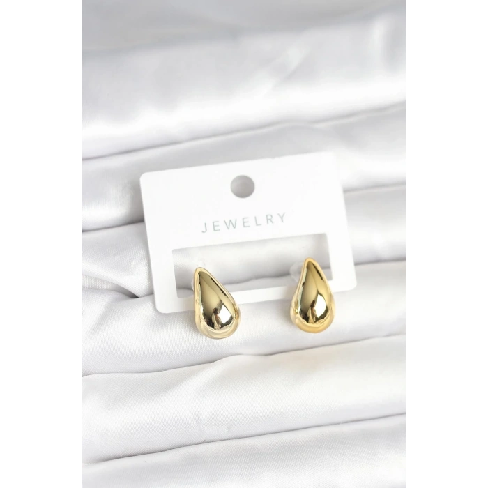 USLUCAN ALIŞVERİŞ Gold Renk Damla Küpe 17 mm
