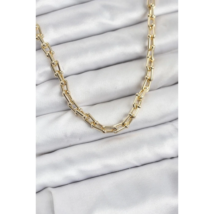 USLUCAN ALIŞVERİŞ Gold Renk Pirinç Tifani Model Kadın Kolye