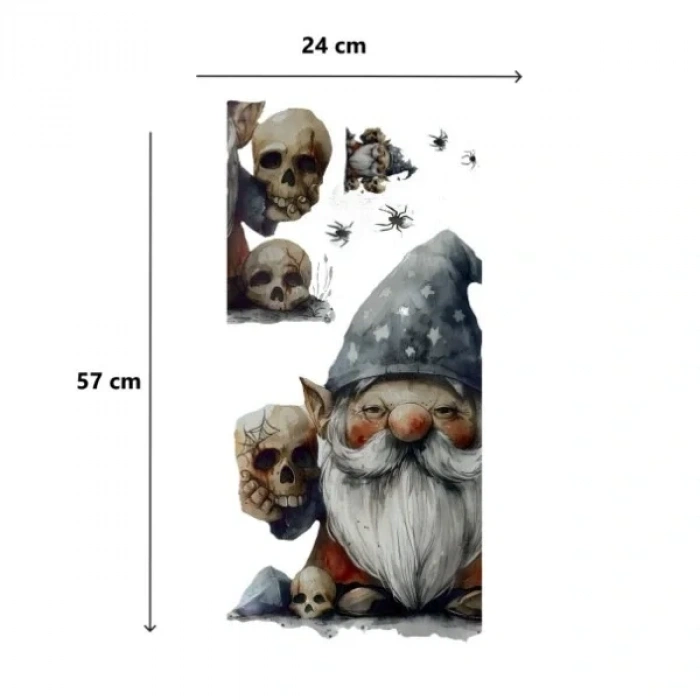USLUCAN ALIŞVERİŞ Gotik Cüce ve Kafatası Halloween Duvar Sticker Seti