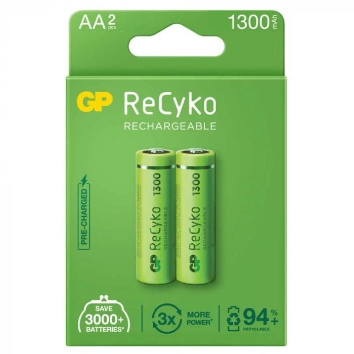 USLUCAN ALIŞVERİŞ GP ReCyko 1300mAh AA Şarj Edilebilir Kalem Pil 2lİ Paket