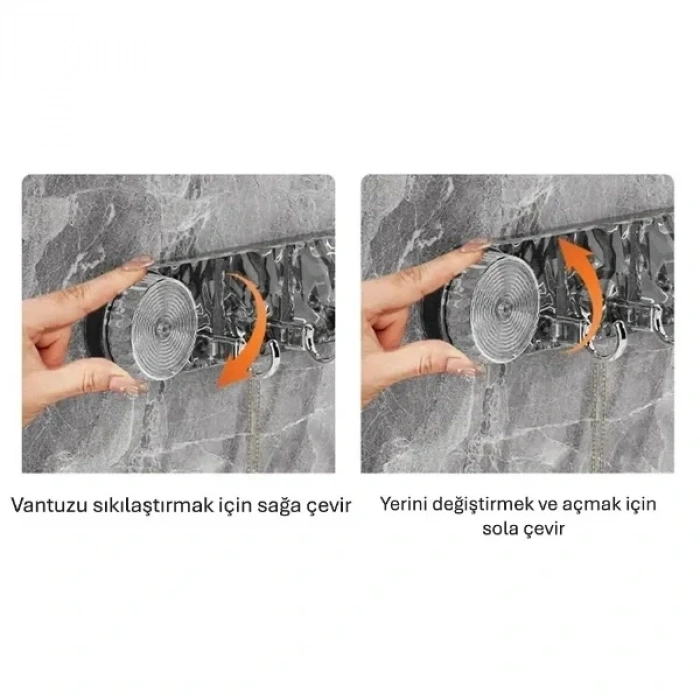 USLUCAN ALIŞVERİŞ Güçlü Lüks Vantuzlu Askılık