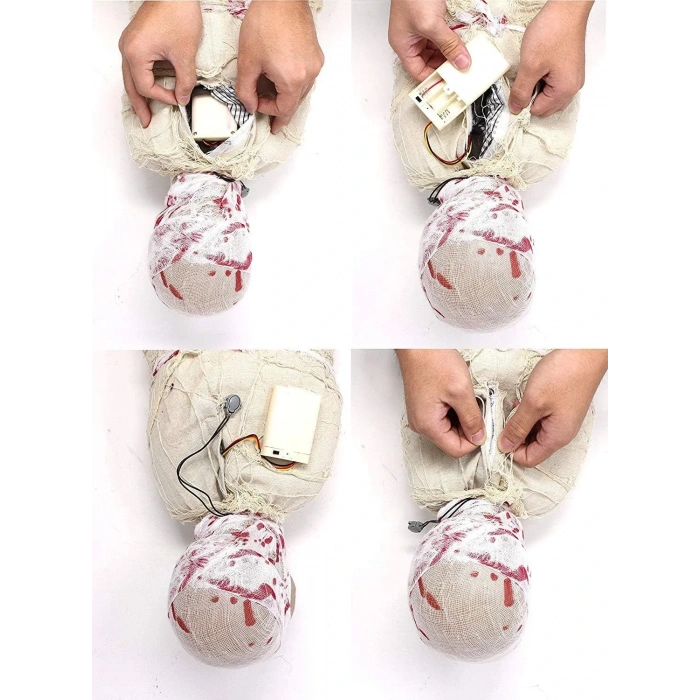 USLUCAN ALIŞVERİŞ Halloween Sensörlü Işıklı Hareketli Mumya