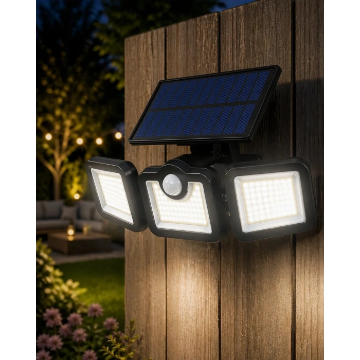 USLUCAN ALIŞVERİŞ Hareket Sensörlü Solar Bahçe Lambası Güçlü LED Duvar Projektörü
