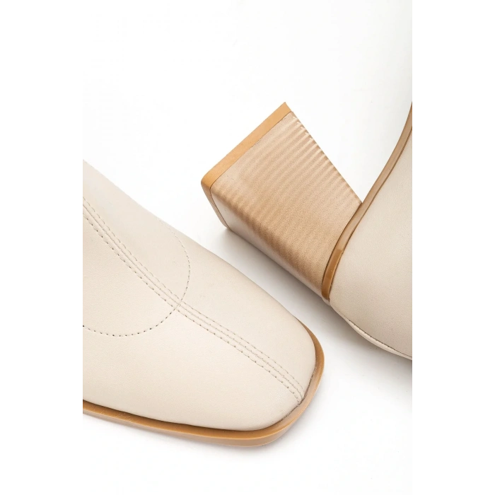 USLUCAN ALIŞVERİŞ HC-2700 Bej Topuklu Fermuarlı Kadın Bot