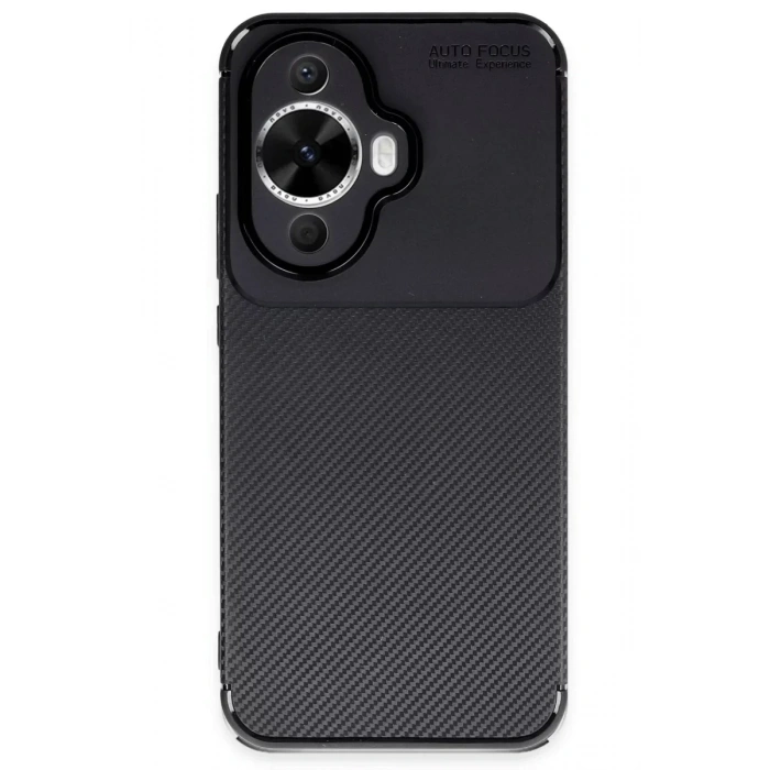 USLUCAN ALIŞVERİŞ Huawei Nova 12S Kılıf Auto Focus Karbon Kapak - Siyah