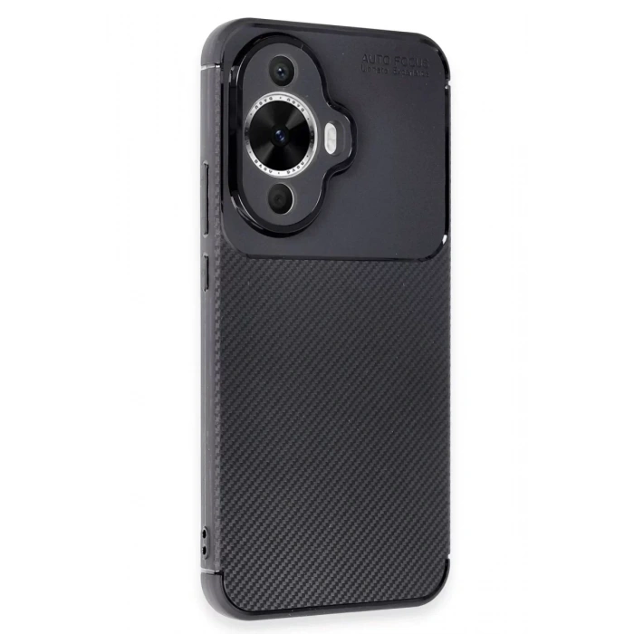 USLUCAN ALIŞVERİŞ Huawei Nova 12S Kılıf Auto Focus Karbon Kapak - Siyah